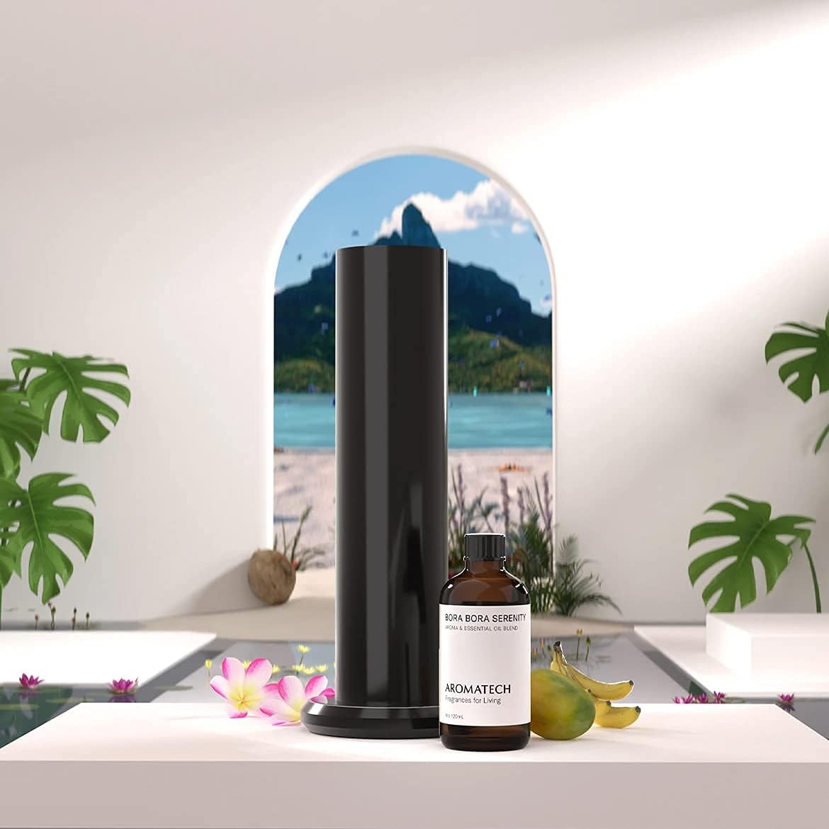 AromaTech Bora Bora Serenity Aroma Essential Oil Blend: Luxury Hotel Inspired Aromatherapy with Tropical Fruit, Frangipani & Coconut for Ultrasonic Diffusers & Nebulizers - 16 fl oz, 500 mL
