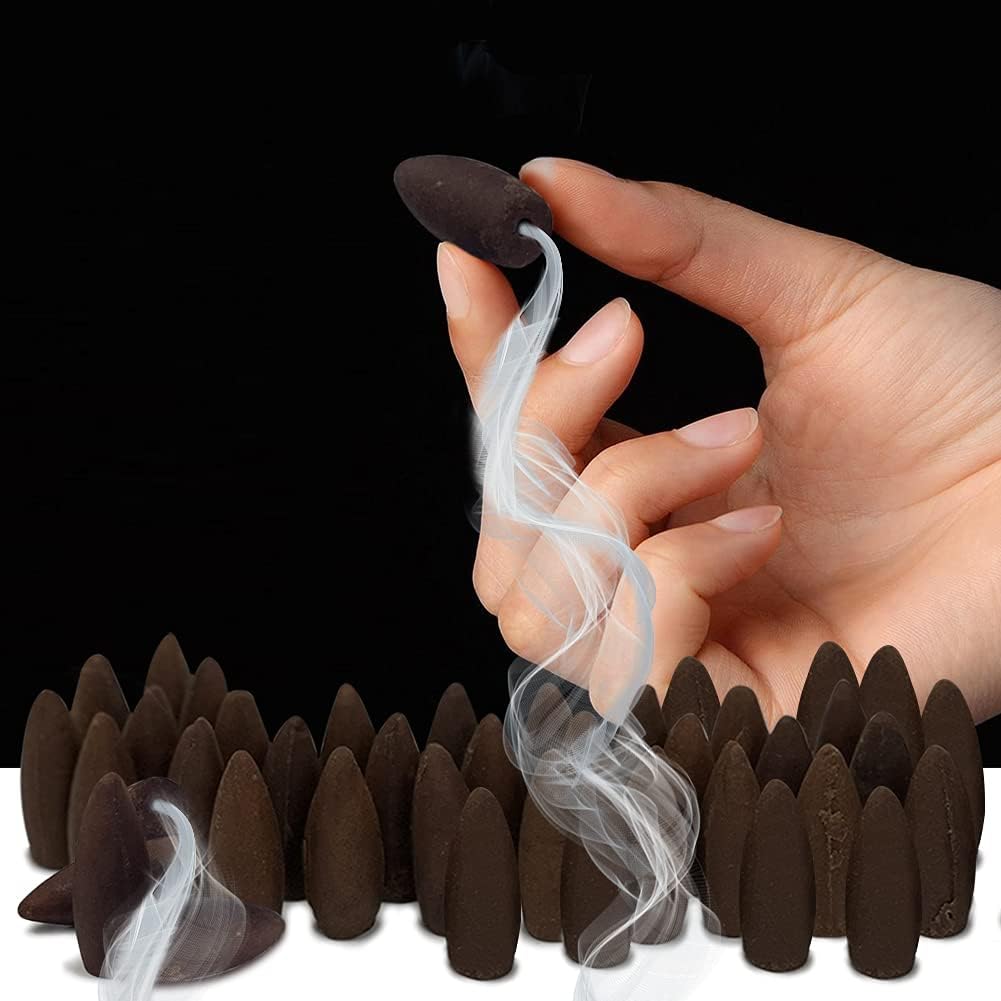 TRUMIRI Incense Cones - Variety Pack of 4 Fragrances (White Sage, Palo Santo, Sandalwood, Red Rose) - 160 Cones (4 Sets of 40) - Aromatic Incense for Waterfall and Mat Bundle