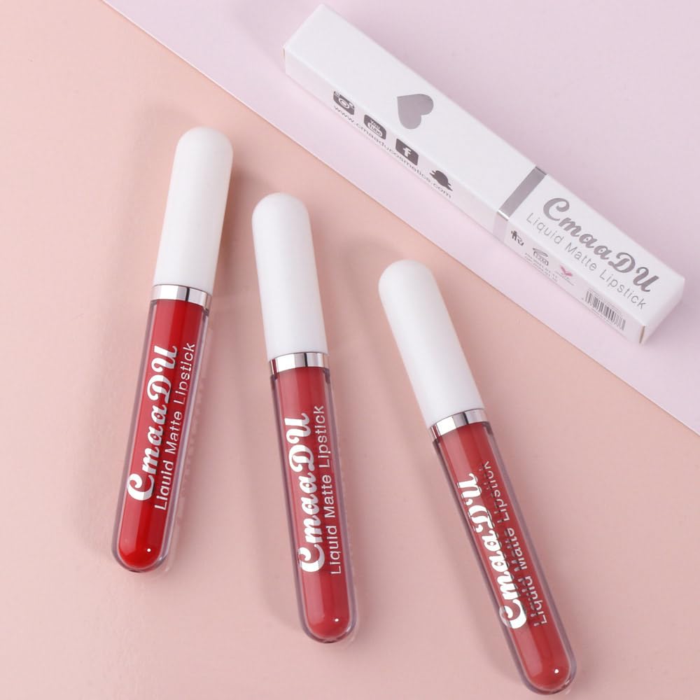 evpct 1Pcs Nude Pink Liquid Matte Lipstick Lipgloss Set for Women, labiales mate 24 horas originales matte larga duracion 24 Hour Lipstick Lip Stains Long Lasting Waterproof 24, 01#
