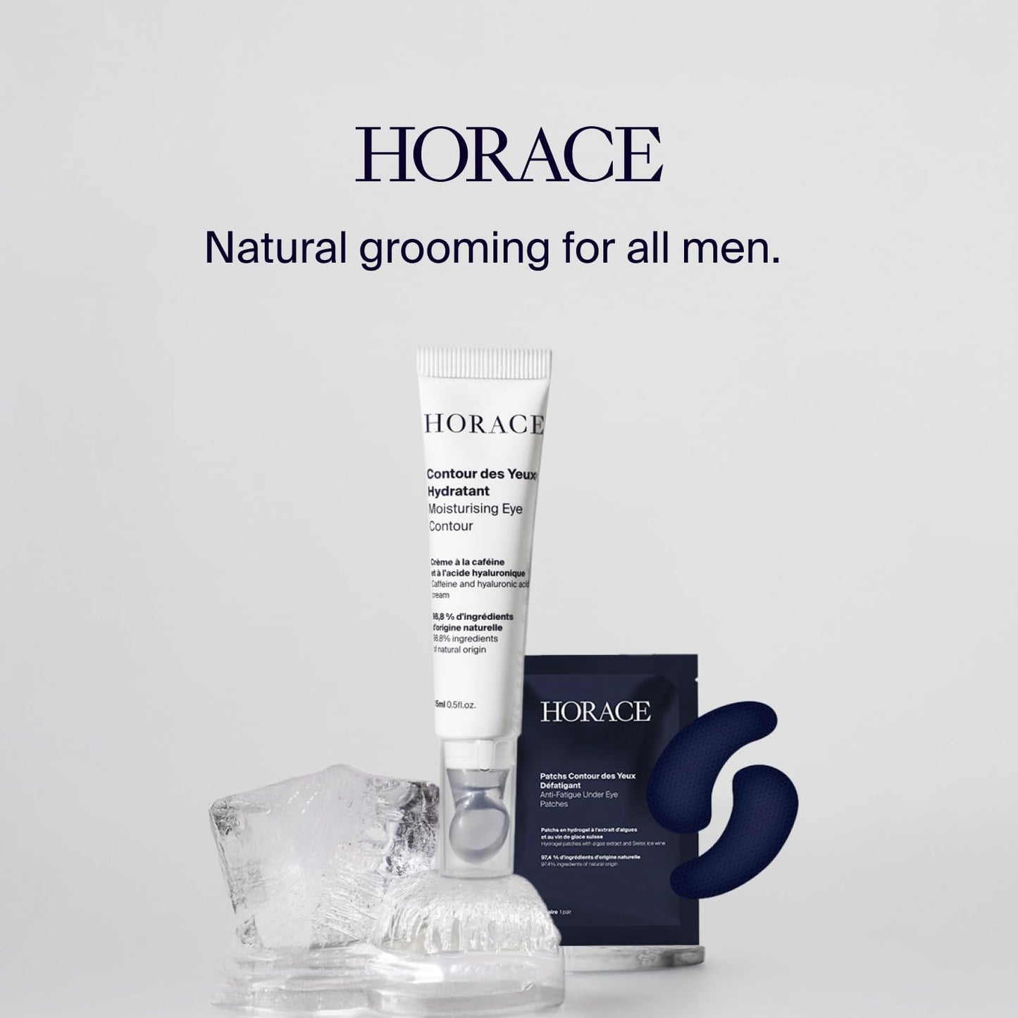 HORACE Under-Eye Moisturizer for Men - Anti-Fatigue Eye Cream to Reduce Dark Circles and Puffiness - Hydrating & Smoothing Skincare Formula for All Skin Types - Unscented, 15ml