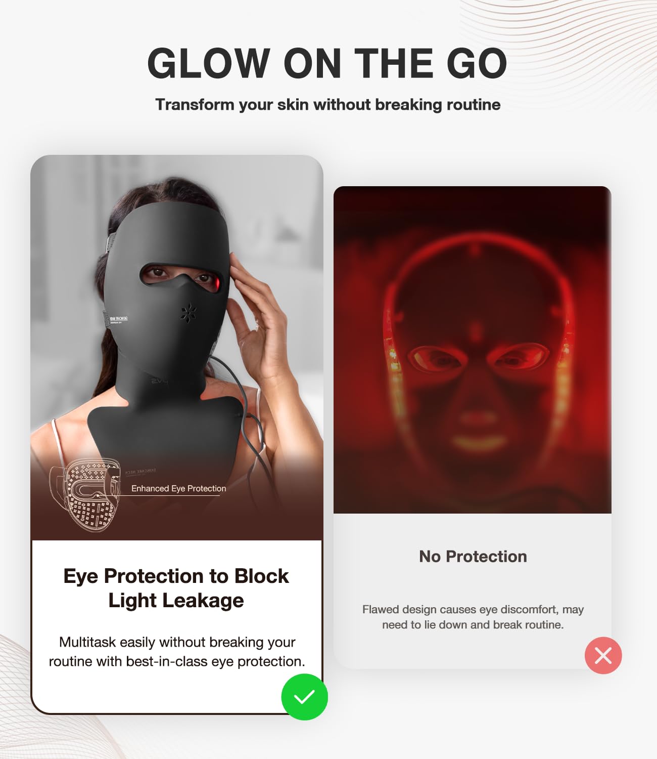 JOVS LED Light Therapy Face Mask, Wireless Red Light Therapy for Face, Portable Skin Care Beauty Device Intelligent Beauty Solution at Home