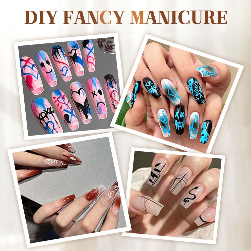 12 Colors Nail Art Pens Set, Nail Art Markers Doodle Pen for Kids Adults, Nail Art Tools for Polishing Dotting Painting Liner DIY (2 Set)