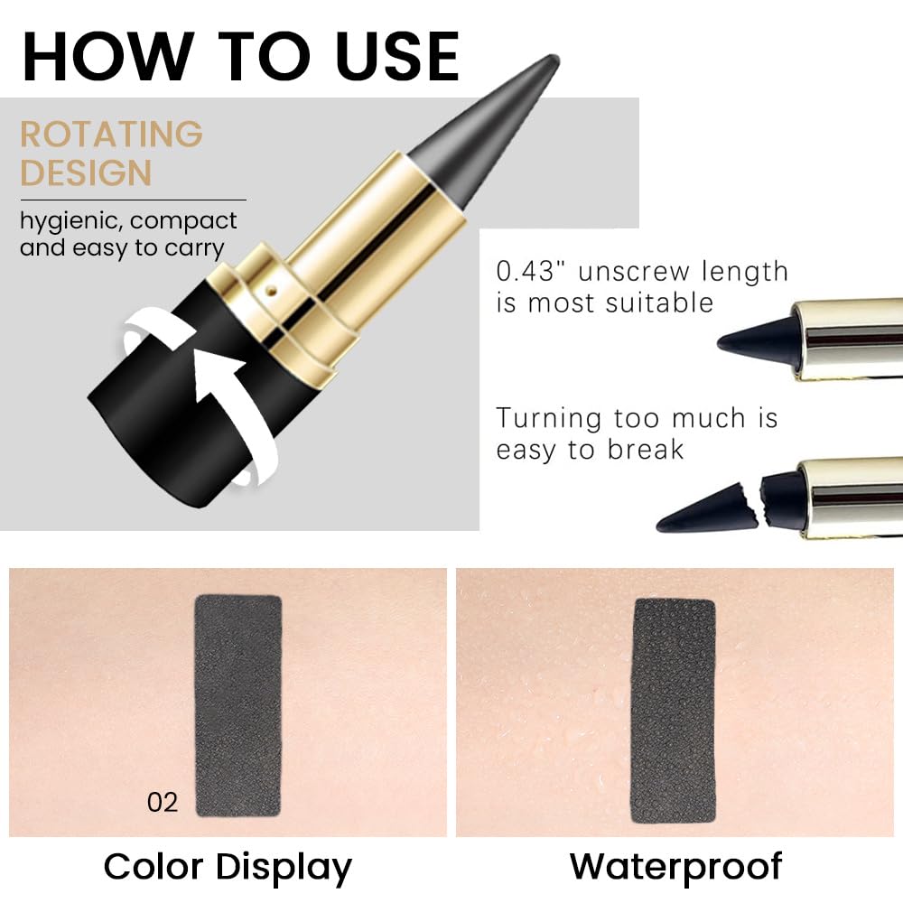 Kaely Gray Gel Eyeliner Pencil,Waterproof Smudge Proof Eye Liner Pen,Cat Eye Goth Halloween Makeup,Eye Black Face Paint Lipstick Crayon,Color Colorful Eyeliner Eyeshadow Stick,02