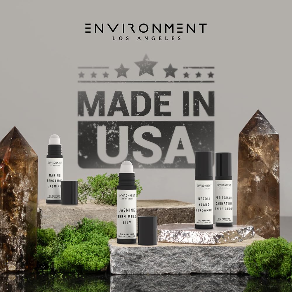 ENVIRONMENT Inspired by 5-Star Hotels ARH 10ml Roll-on Perfume (White Woods | Pomegranate | Peony) Body Oil Fragrance, Roll On Oil, Body Fragrance for Women & Men, Luxury Scents, Vegan & Cruelty-Free