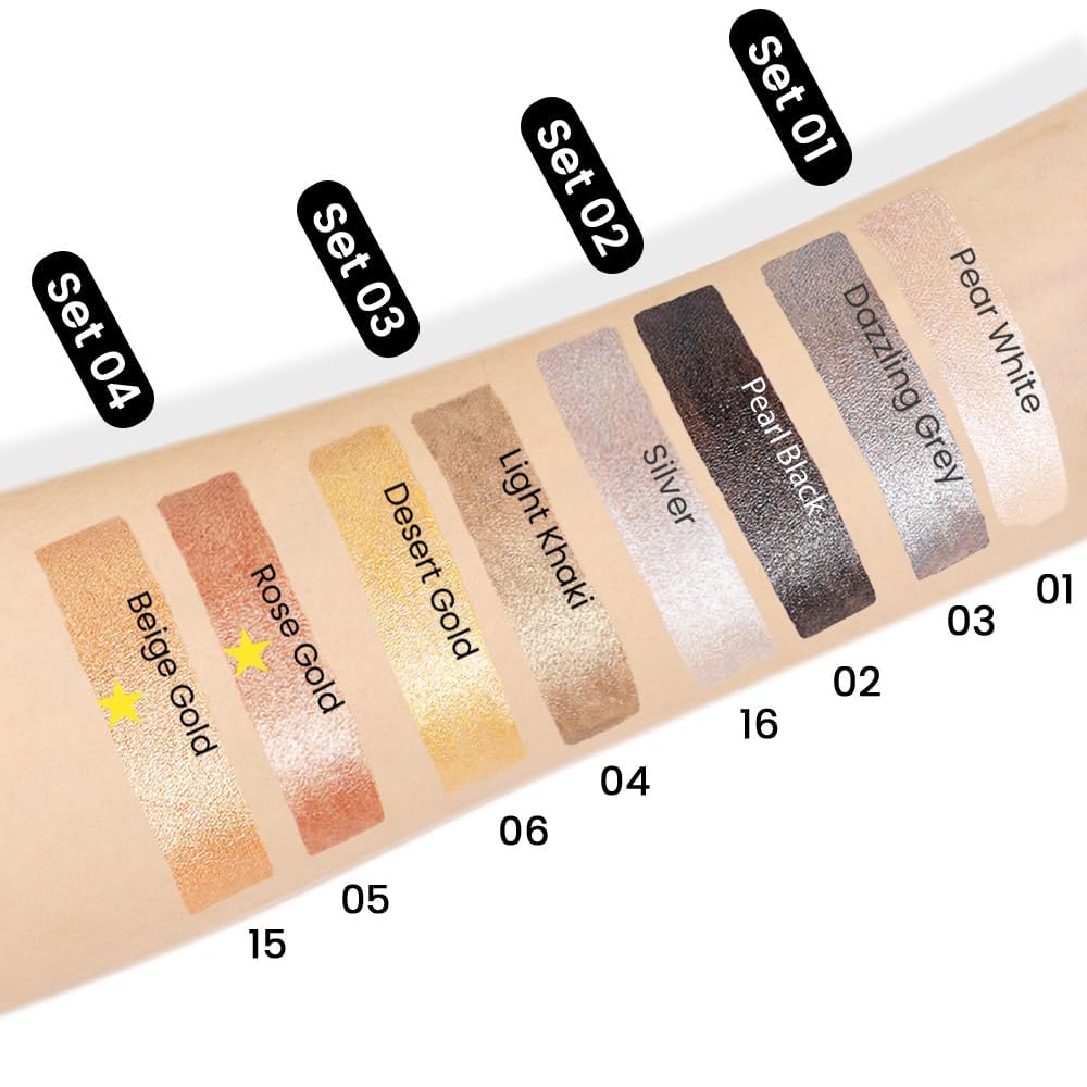 evpct 2Pcs Cream Eyeshadow Sticks Set for Eyes Beige Gold & Bronze Gold Shimmer Eye Crayon Shadow Brightener Stick Pencil Pen Bulk sombras en crema para ojos 05+15