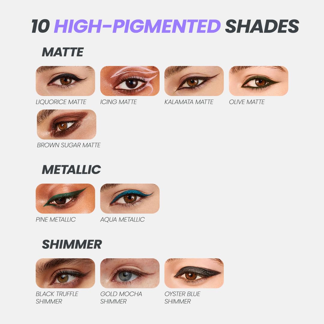 Wonderskin Eyeliner Pencil, 1440 Longwear Deep Black Eyeliner Pencil - Waterproof, Sharpenable & Smudge Proof