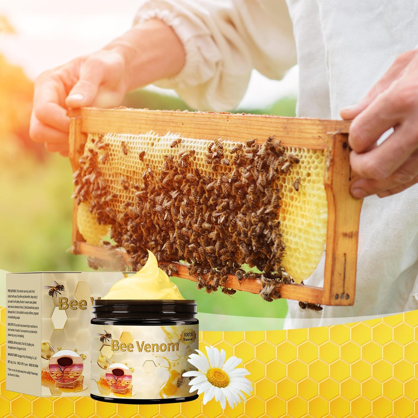 Bee Venom Treatment, New Professional Bee Venom Repair Cream,Bee Venom Moisturizing Gel, Natural Bee Venom Repair Cream, for All Types (2pcs)