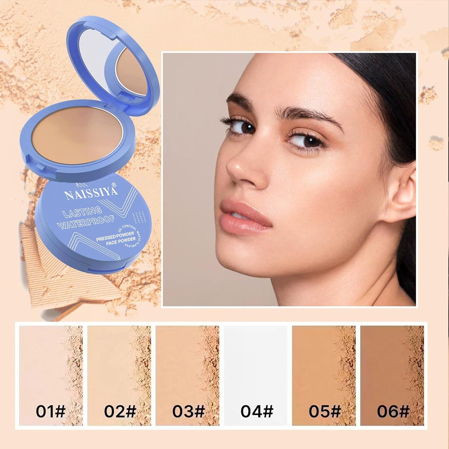 Oil Control Face Pressed Powder,Matte Smooth Flawless Setting Powder Makeup,Waterproof Long Lasting Finishing Powder,Cruelty Free Lightweight Face Cosmetics,0.35Oz (#1-CLASSIC IVORY)
