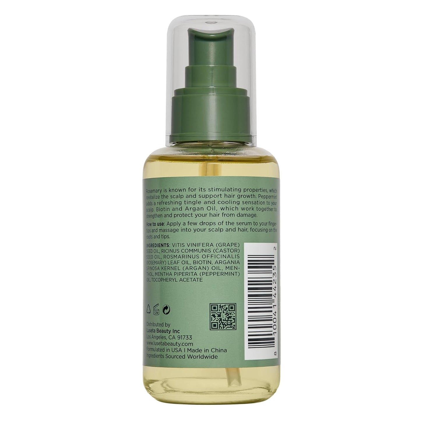 Luseta Rosemary Oil for Hair Growth - Strengthening and Moisturizing Formula for Thinning, Damaged Hair and Split Ends - Color Safe (3.38oz)