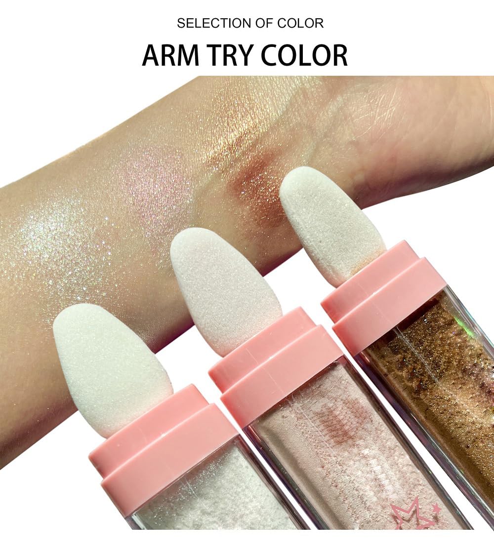 Green Glitter Powder, Neon Accessories Outfit Party Body Sparkling Highlighter Makeup. (04#Green)