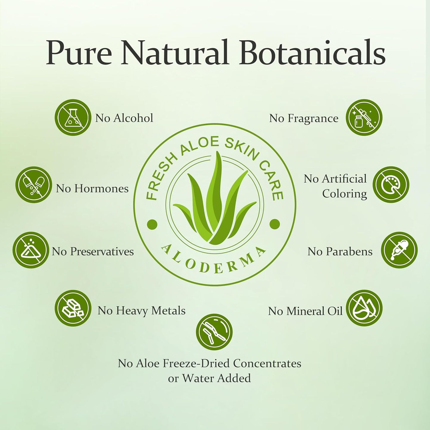 Aloderma 99% Organic Aloe Vera Gel Made within 12 Hours of Harvest - Lightweight, Non-Sticky Aloe Gel for Face Body, Hair, & Scalp, After Sun Relief, Natural, Soothing Hydrating Aloe Gel, 10.6oz