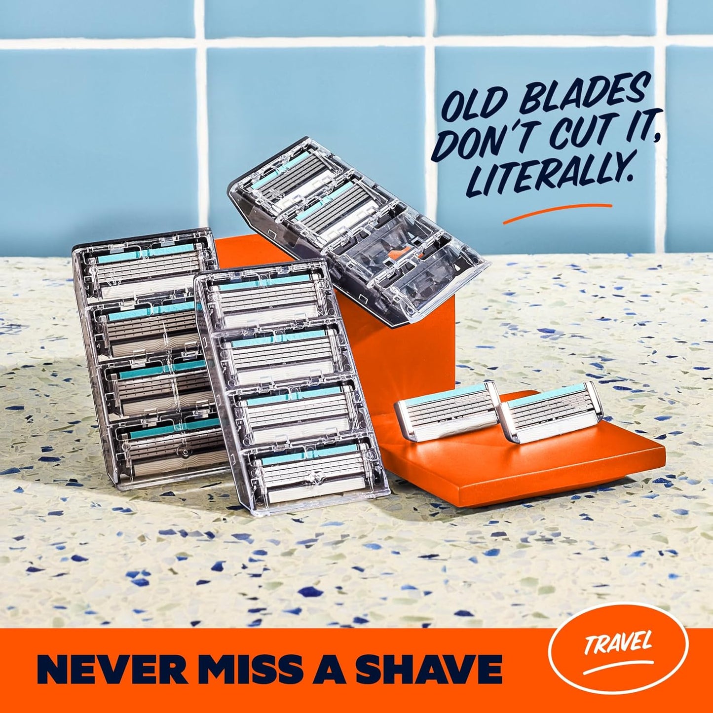 Dollar Shave Club | Travel Shave Set | 4 Swift Rinse Refill Cartridges, 1 Handle, 1 Razor Cover