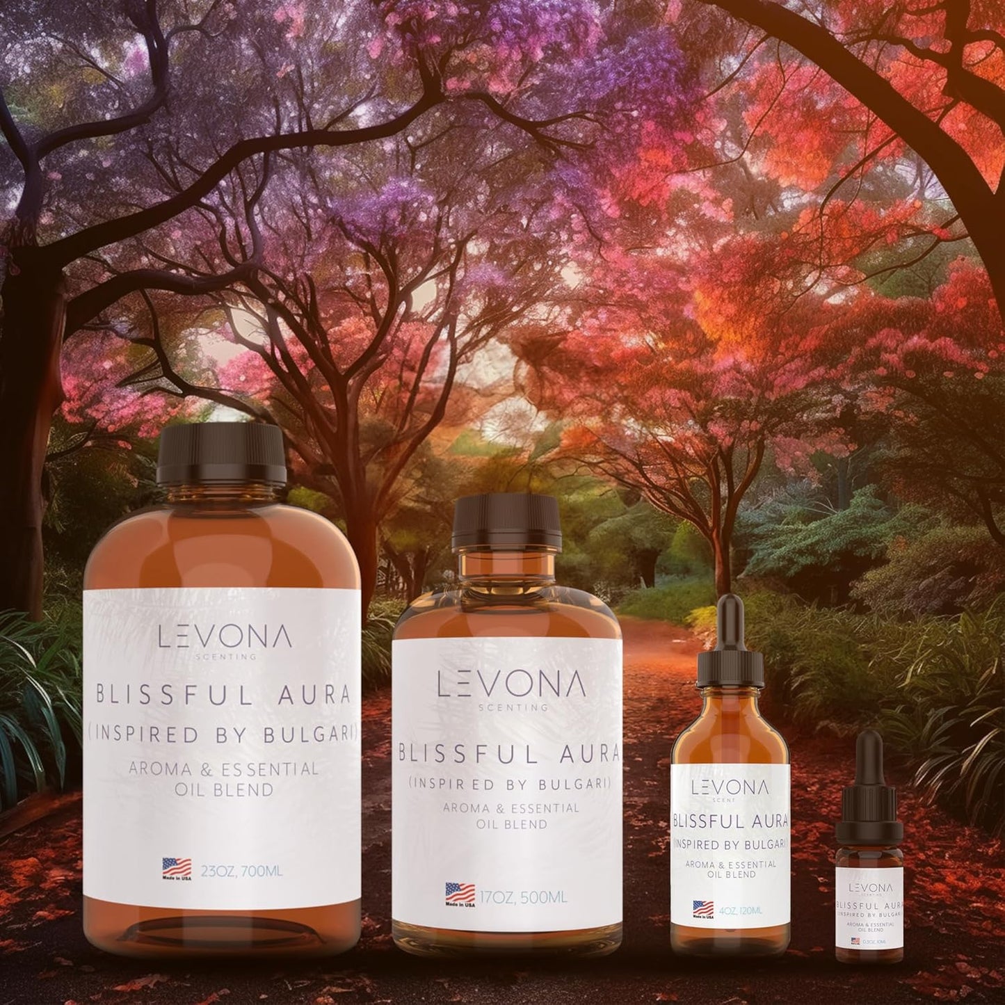 Levona Scent Essential Oils for Diffuser: Blissful Aura with Notes of Amber, Musk & Jasmine - Home Luxury Scents for Hotel - Fragrance Oil - 500 Ml Essential Oil