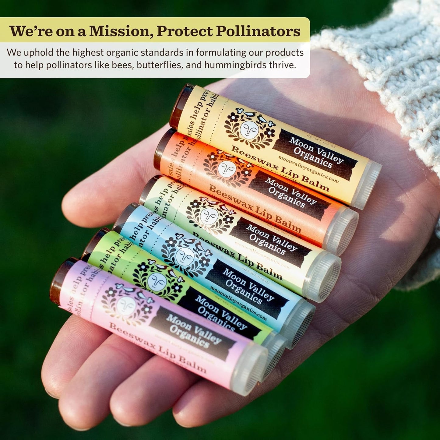 Moon Valley Organics Beeswax Lip Balm for Moisturizing Lips and Cuticles (VELVETY VANILLA, 4-Pack)