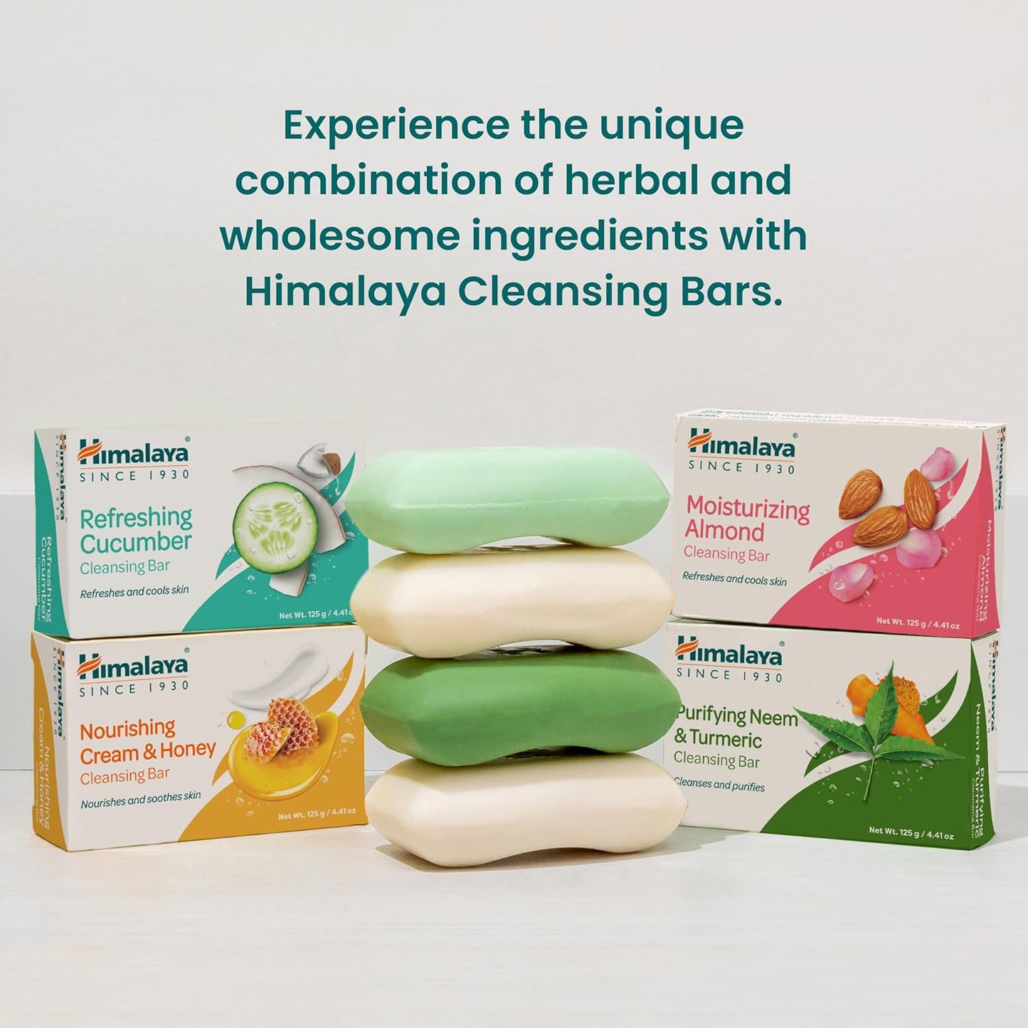 Himalaya Nourishing Cream & Honey Cleansing Bar, Face and Body Soap for Soft Skin, 4.41 oz, 12 Pack