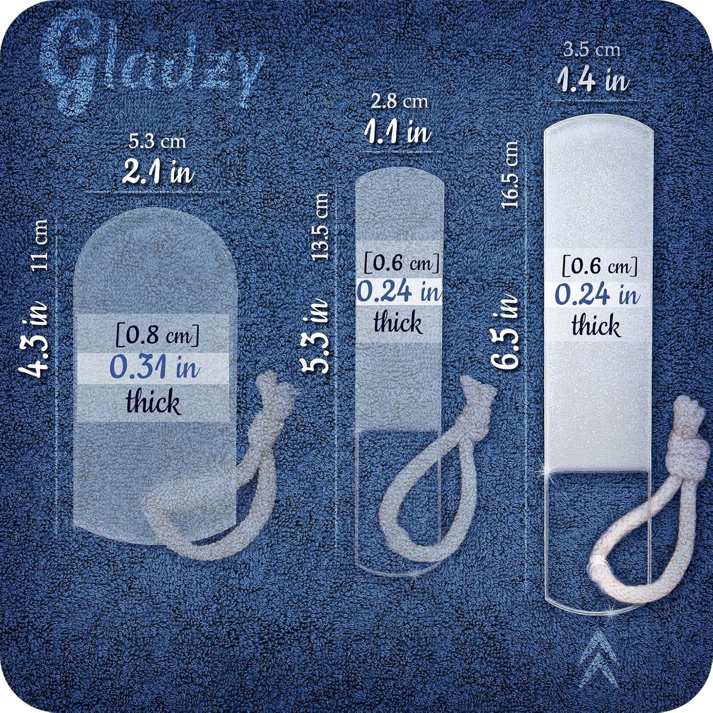 Genuine Czech Glass Foot File - Two-Sided Different Grit Surface, Gentle Callus Remover, Pedicure & Spa Rough Skin Scrubber, Professional Toenail and Heels Care, EU Quality, Large Size