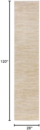 Nourison Home Nourison Essentials Ivory Gold 2'2" x 10' Area Rug - Image 2