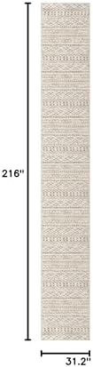 KUTA Long Hallway Runner Rug 2.6x18 Washable, Moroccan Vintage Beige Boho - Image 2