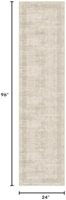 Nakagishi Neutral 2x8 Runner Rug Non Slip Carpet Washable - Image 2