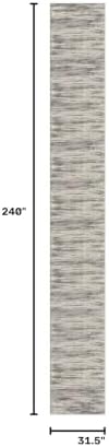 KOZYFLY Modern Long Hallway Runner 2.6x20 Washable Rug Runner Grey Beige - Image 2