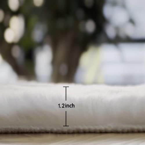ORINOVA White Faux Fur Rug 5x7 Rugs - Image 2