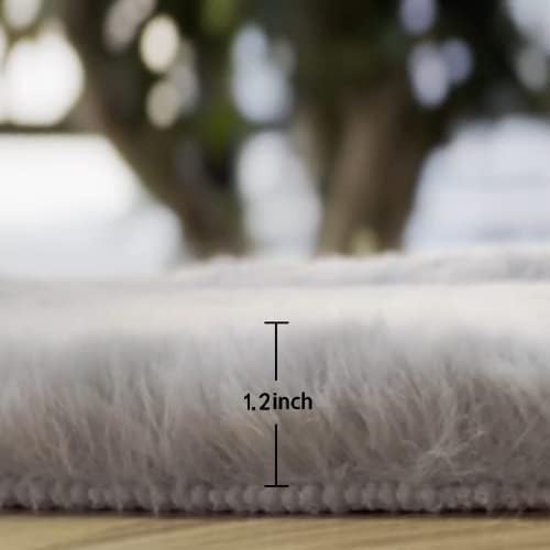 ORINOVA Fuzzy Grey Fluffy Washable Runner Rugs - Image 2