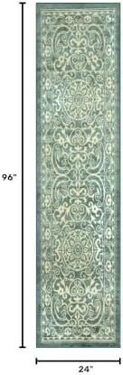 Maples Rugs Pelham Vintage Medallion Runner Rug, Light Spa - Image 2