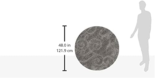 SAFAVIEH Florida Shag Round Rug 4', Soft Plush Transitional Grey SG455-8013 - Image 2