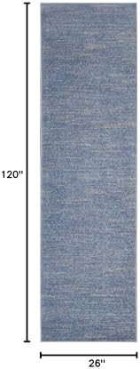 Nourison Home Nourison Essentials Blue Grey 2'2" x 10' Area Rug - Image 2