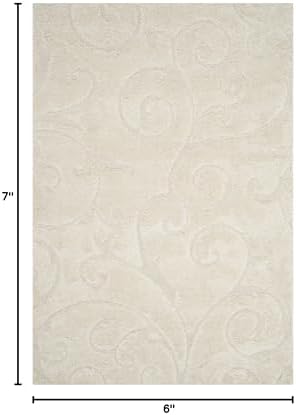 SAFAVIEH Florida Shag Rug 5'3"x7'6", Soft Plush Cream SG455-1111 - Image 2