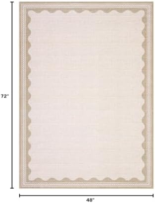 GarveeHome Scalloped 4x6 Rug Non-Slip Washable Low-Pile Carpet - Image 2