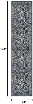 KILOCOCO Runner for Hallway 2x12 ft Washable Runner Non-Slip Rug, Midnight Navy - Image 2