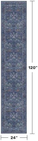 Hazo Haus Non Slip 2x10 Dark Blue Hallway Runner - 10ft Long Runner Rugs - Image 2