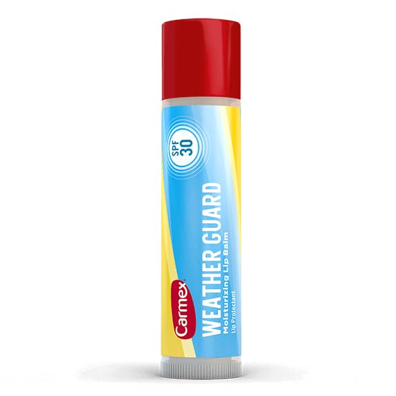 Carmex Weather Guard Moisturizing Lip Balm Stick, SPF 30 Sunscreen Broad Spectrum, 6 Count (6 Packs of 1)