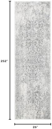 SAFAVIEH Evoke Runner Rug 2'2"x21', Ivory & Grey EVK256F - Image 2