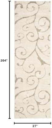 SAFAVIEH Florida Shag Runner Rug 2'3"x17', Soft Cream & Beige SG455-1113 - Image 2
