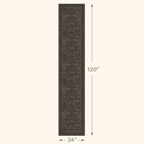 Washable Long 2x10 Hallway Runner Rug - 10ft Floral Foyer Rugs - Image 2