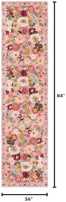Pink Floral Hallway Runner Rug 3x7 - Image 2