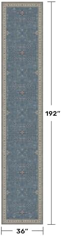 Hazo Haus Neutral Blue Washable 3x16 Extra Long Hallway Runner Rug, Boho - Image 2