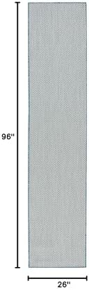 Nourison Home Courtyard 8' Runner Indoor/Outdoor Serged Edges Runner Ivory Aqua - Image 2