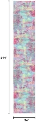IOHOUZE Abstract Runner Rug 3x12 Ft Washable Runners - Image 2