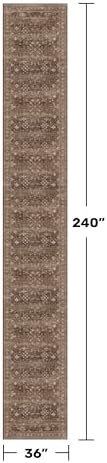 Hazo Haus Brown Washable 3x20 Extra Long Hallway Runner Rug, Neutral Boho Large - Image 2