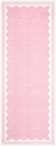 GarveeHome 2x6 Runner Rug for Hallway Washable Kitchen Rugs Non Slip Solid Pink - Image 5