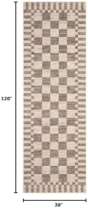 GarveeHome 2.5x10 Brown Checkered Kitchen Runner Rug - Image 2