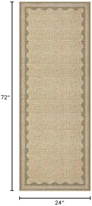 GarveeHome 2x6 Runner Rug for Hallway Washable Kitchen Rugs Non Slip Solid Tan - Image 2