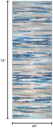 Lansny Abstract Washable 2x6 Runner Rug Non Slip Runners - Image 2