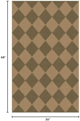 Lessymo Checkered Entryway Rug 3x5, Easy Jute Washable Rugs - Image 2
