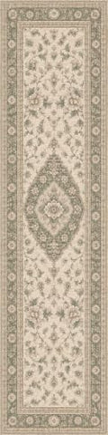2'x8 Faux Wool Washable Runner Rug, Soft Sage/Beige by Unknown