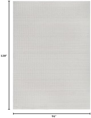 Luul Home Micro Loop Indoor Rug White 8x10 Boho Geometric Neutral Area Rugs - Image 2