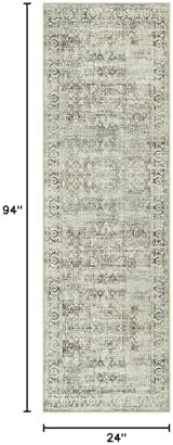 Morebes Washable Hallway Runner Rug 8ft, Farmhouse Vintage Carpet Runner - Image 2